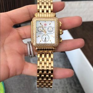 Michelle gold deco diamond watch